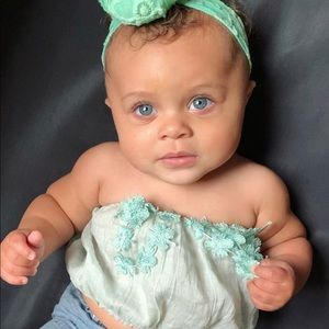 Sea green crop top baby